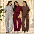 3 Women's Casual Wear T-Shirt With Trousers ( T4 )