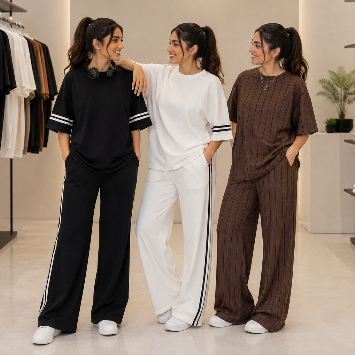 Women's Casual T-Shirt & Trouser Combo | Pack of 3