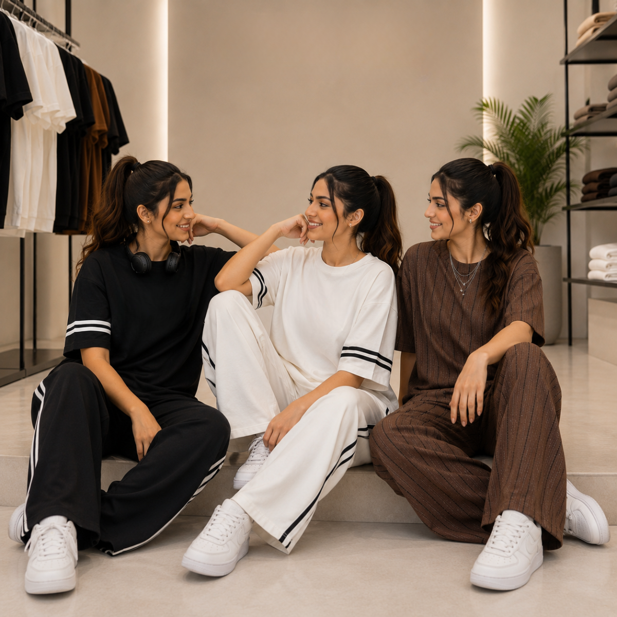 Women's Casual T-Shirt & Trouser Combo | Pack of 3