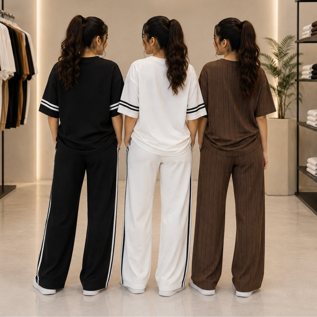 Women's Casual T-Shirt & Trouser Combo | Pack of 3