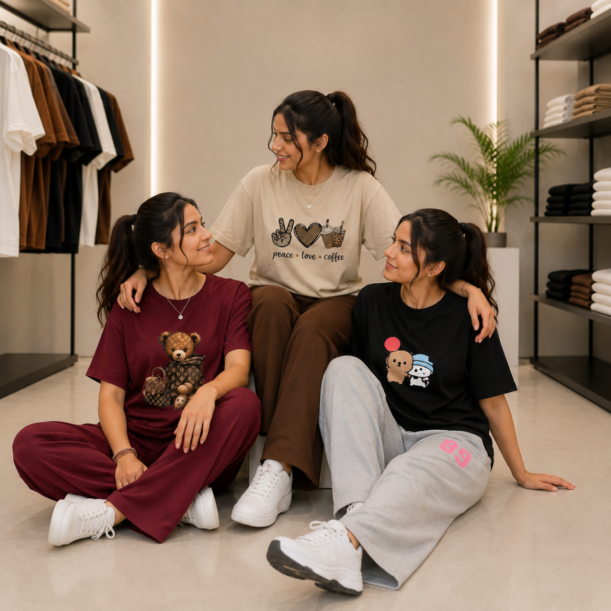 3 Women’s T-Shirt With Matching Trouser ( T5 )