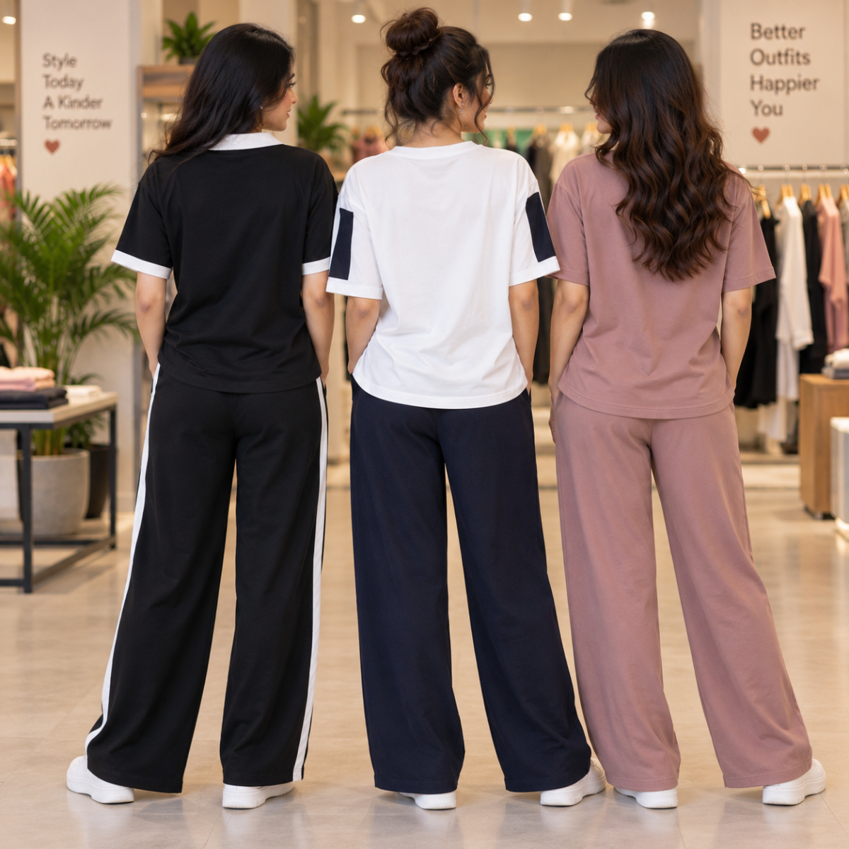 Women's Casual T-Shirt & Trouser Combo | Pack of 3