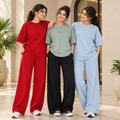 3 Women's Casual Wear T-Shirt With Trousers ( T8 )