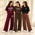 3 Women's Casual Wear T-Shirt With Trousers ( T1 )