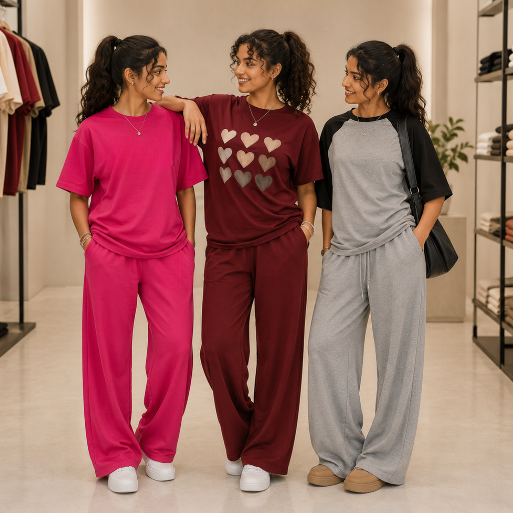 3 Women’s T-Shirt With Matching Trouser ( T6 )