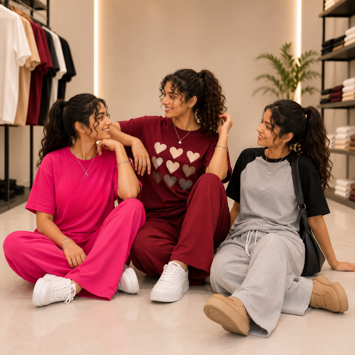 3 Women’s T-Shirt With Matching Trouser ( T6 )
