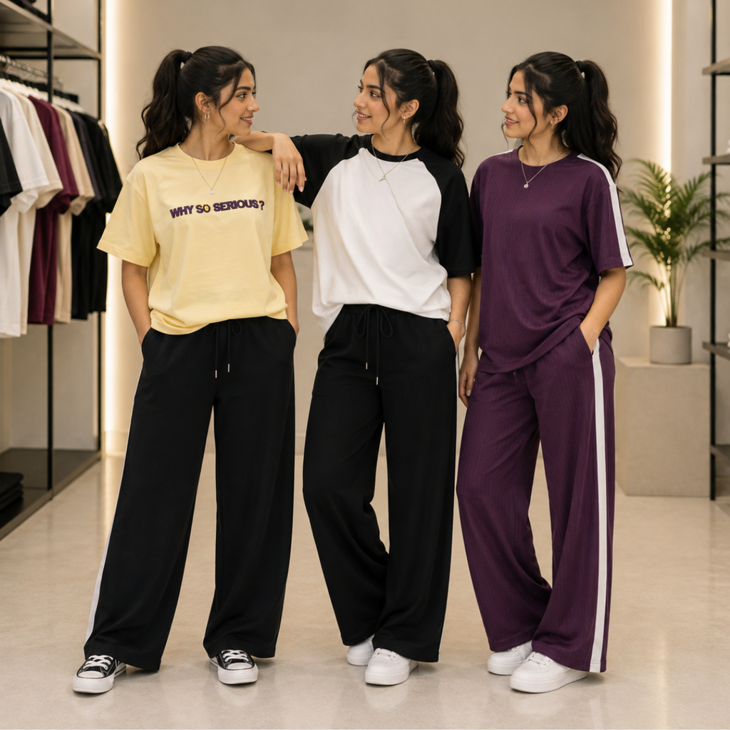 3 Women’s T-Shirt With Matching Trouser ( T7 )