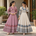 2 Pack Bohemian Ethnic Print Maxi Dress with Flowing Hem | B-22