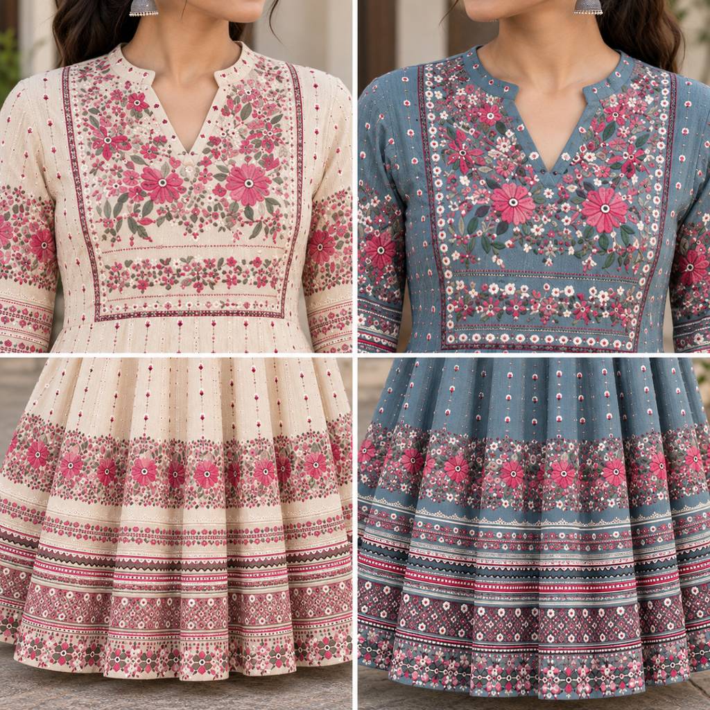2 Pack Bohemian Ethnic Print Maxi Dress with Flowing Hem | B-23