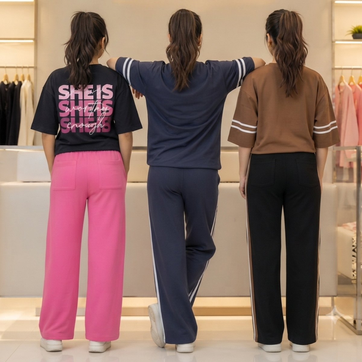 Women's Casual T-Shirt & Trouser Combo | Pack of 3