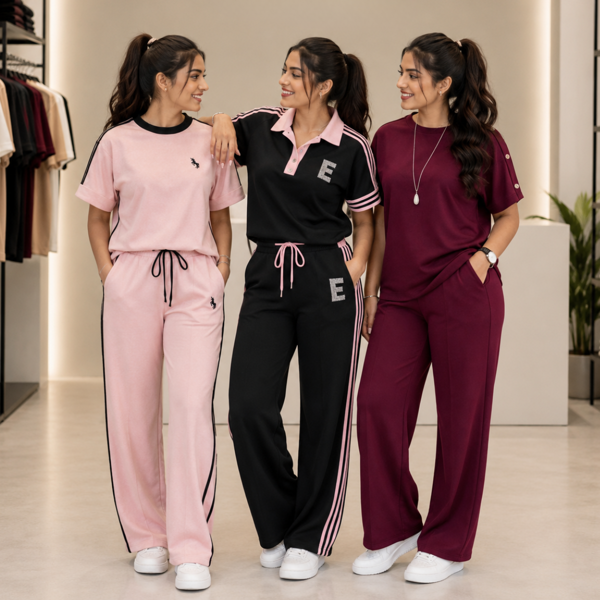 Women's Casual T-Shirt & Trouser Combo | Pack of 3