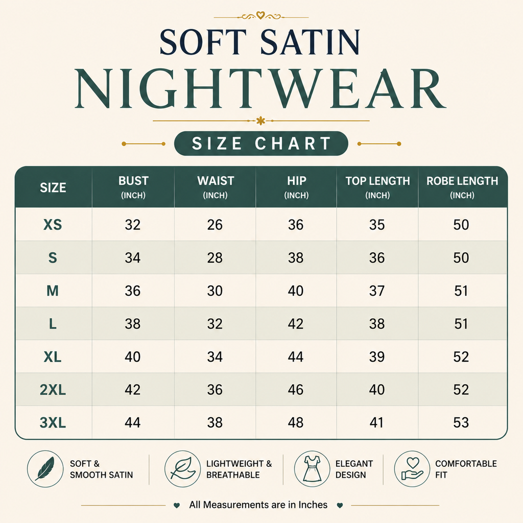 3 Soft Satin Nightwear ( N-1 )