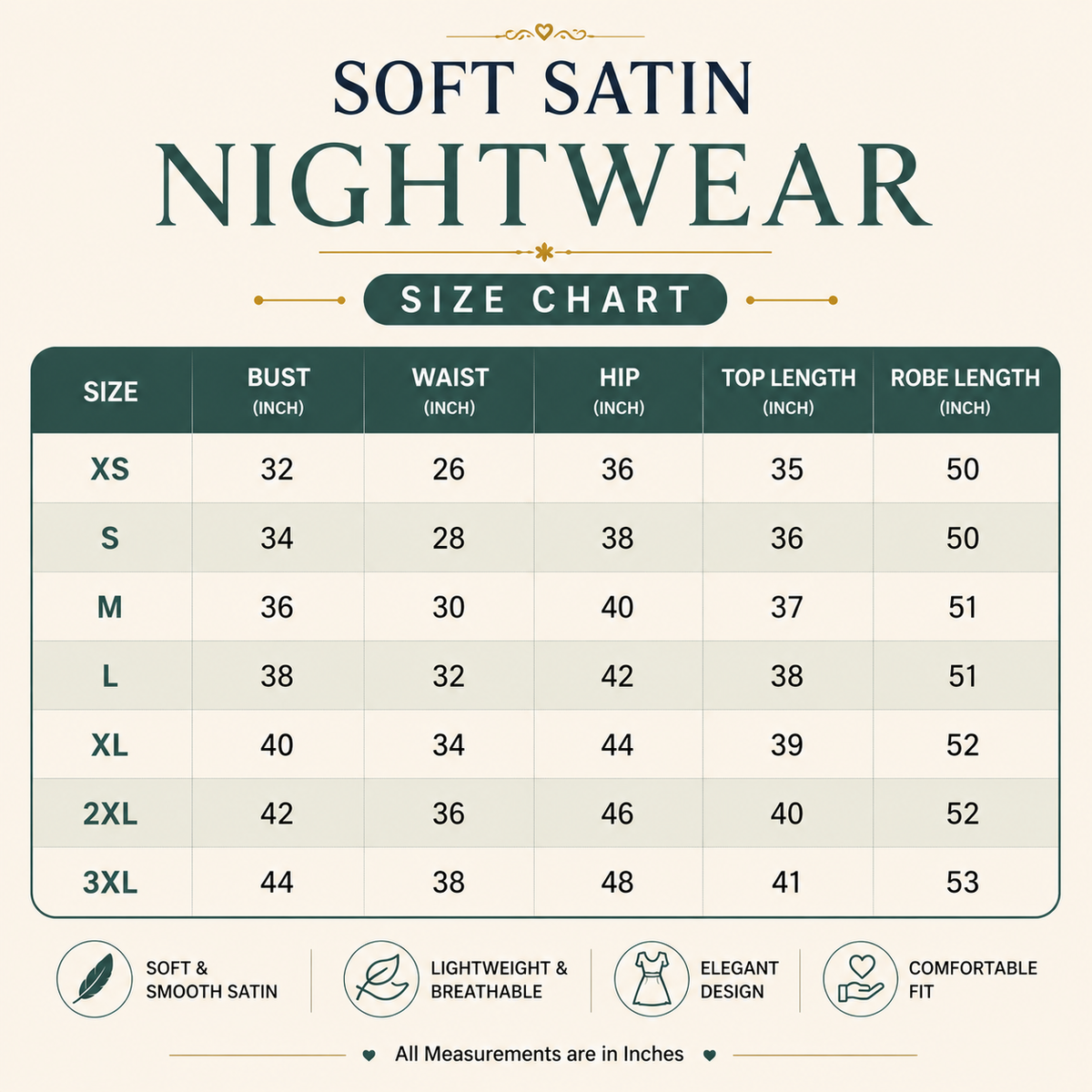 3 Soft Satin Nightwear ( N-3 )