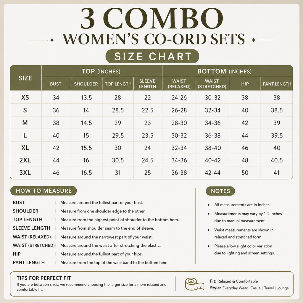 3 Women's Casual Co-Ord Set ( C3 )